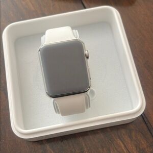 NWT Apple Watch 42mm original silver watch white band
